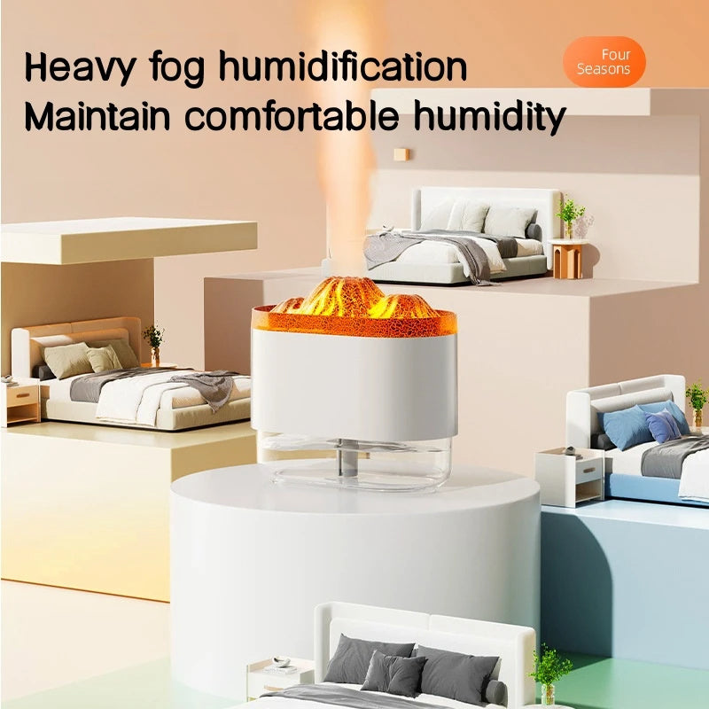USB Volcano Air Humidifier 300ML Ultrasonic Mist Maker Fogger