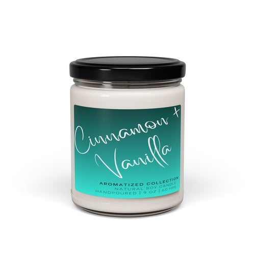 Scented Soy Candle - Cinnamon & Vanilla | Cozy Home Decor, Relaxation