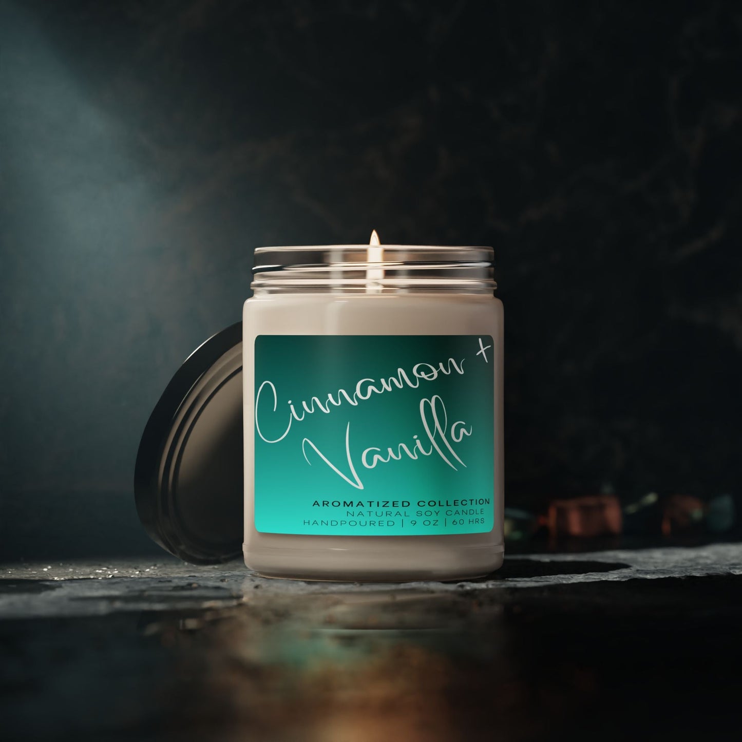 Scented Soy Candle - Cinnamon & Vanilla | Cozy Home Decor, Relaxation