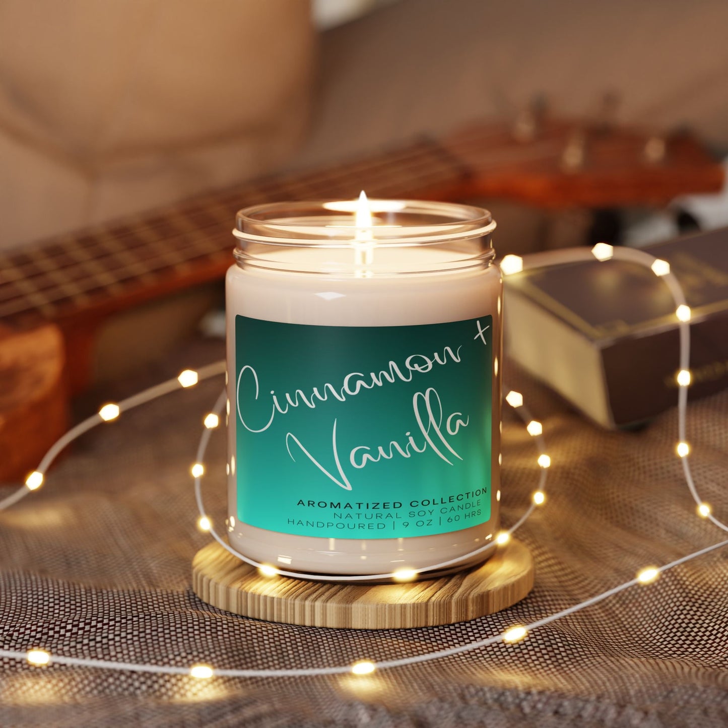 Scented Soy Candle - Cinnamon & Vanilla | Cozy Home Decor, Relaxation