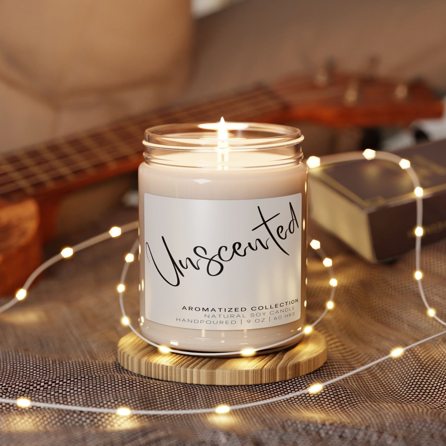 Unscented Soy Candle, Handcrafted Candle, Natural Home Fragrance,
