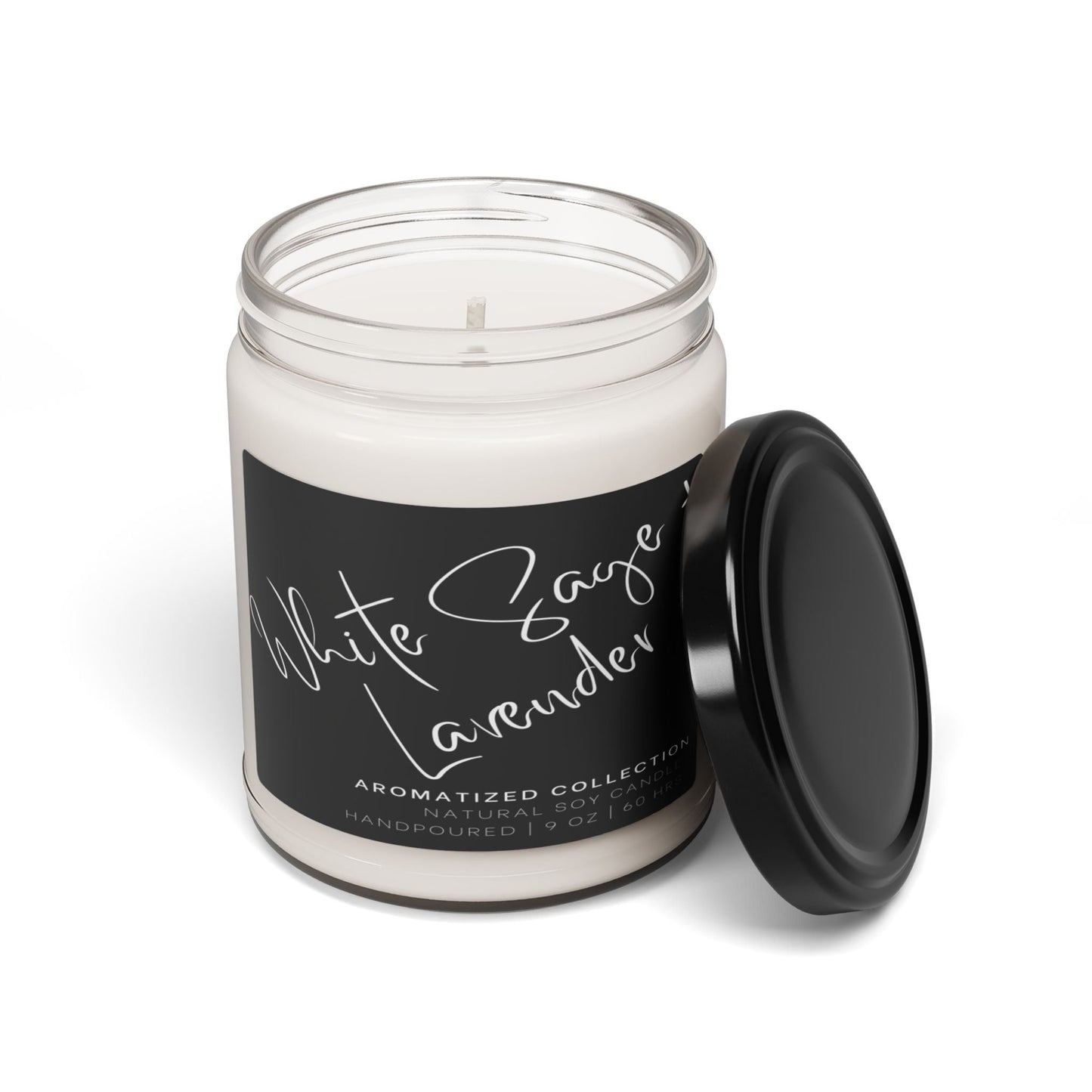 Relaxing White Sage & Lavender Soy Candle - Eco-Friendly Aromatherapy,
