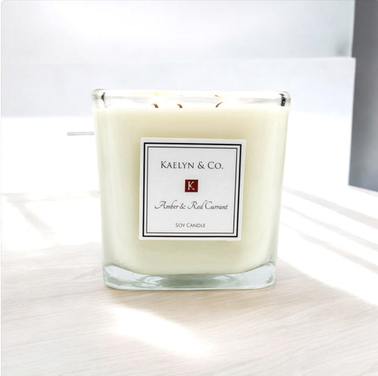 Amber & Red Currant Large Cube Candle