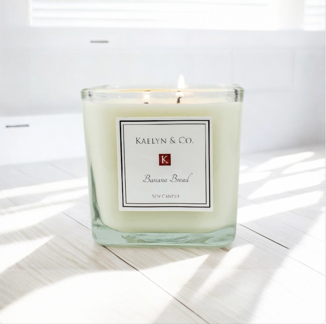 Banana Bread Medium Cube Candle