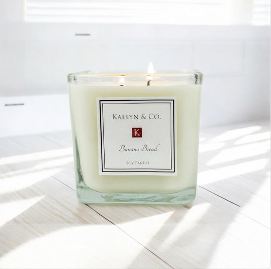 Banana Bread Medium Cube Candle