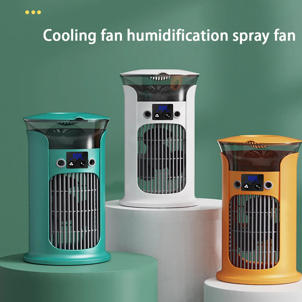 Portable Rechargeable Quiet Cool Air Fan with Humidifier Desktop Air