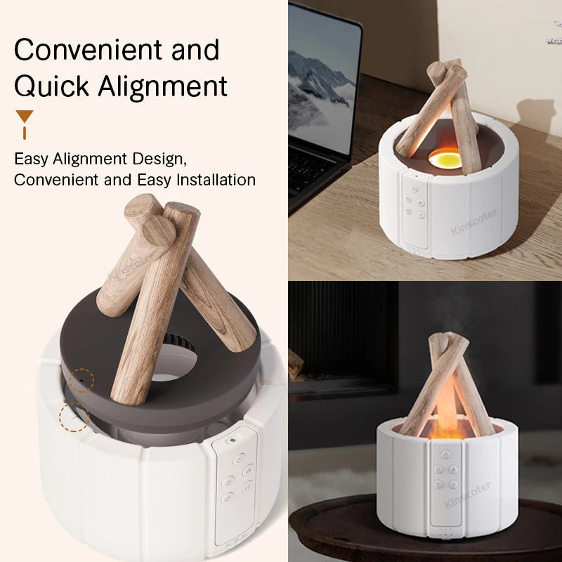 Simulated Flame Aroma Diffuser Bonfire Air Humidifier Ultrasonic Cool