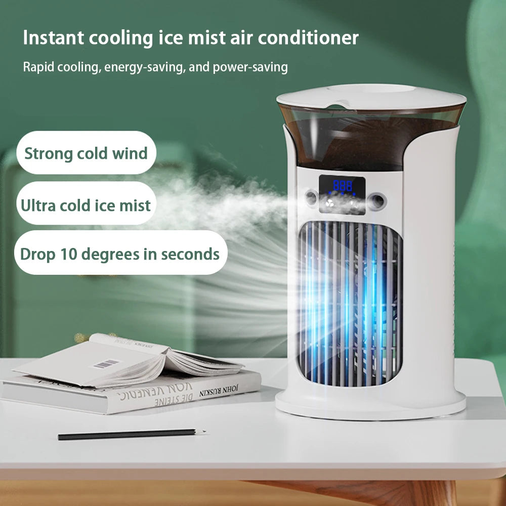 Portable Rechargeable Quiet Cool Air Fan with Humidifier Desktop Air