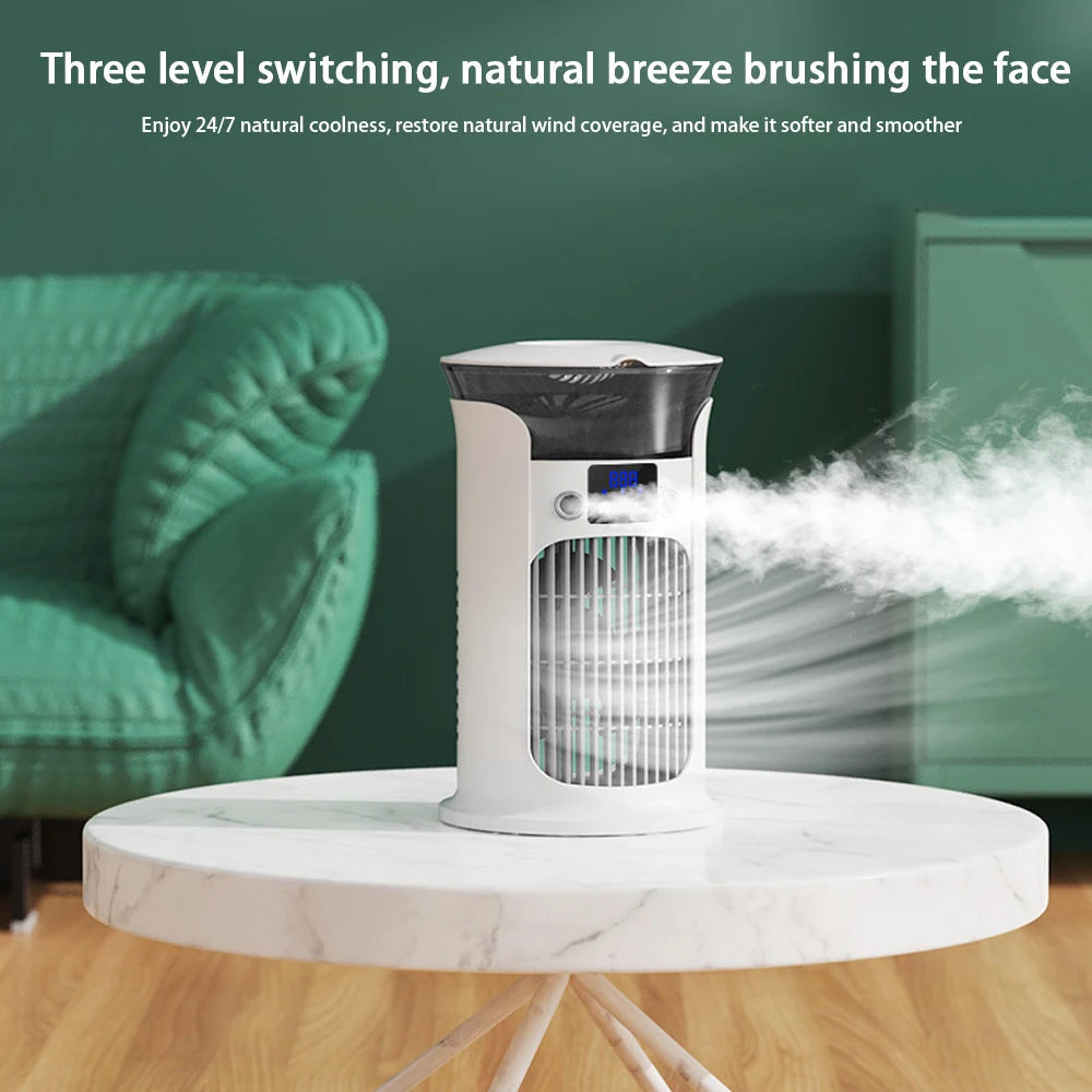 Portable Rechargeable Quiet Cool Air Fan with Humidifier Desktop Air