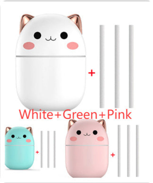 Air Humidifier Cute Cat Ultra-Silent USB Office Household Bedroom Car