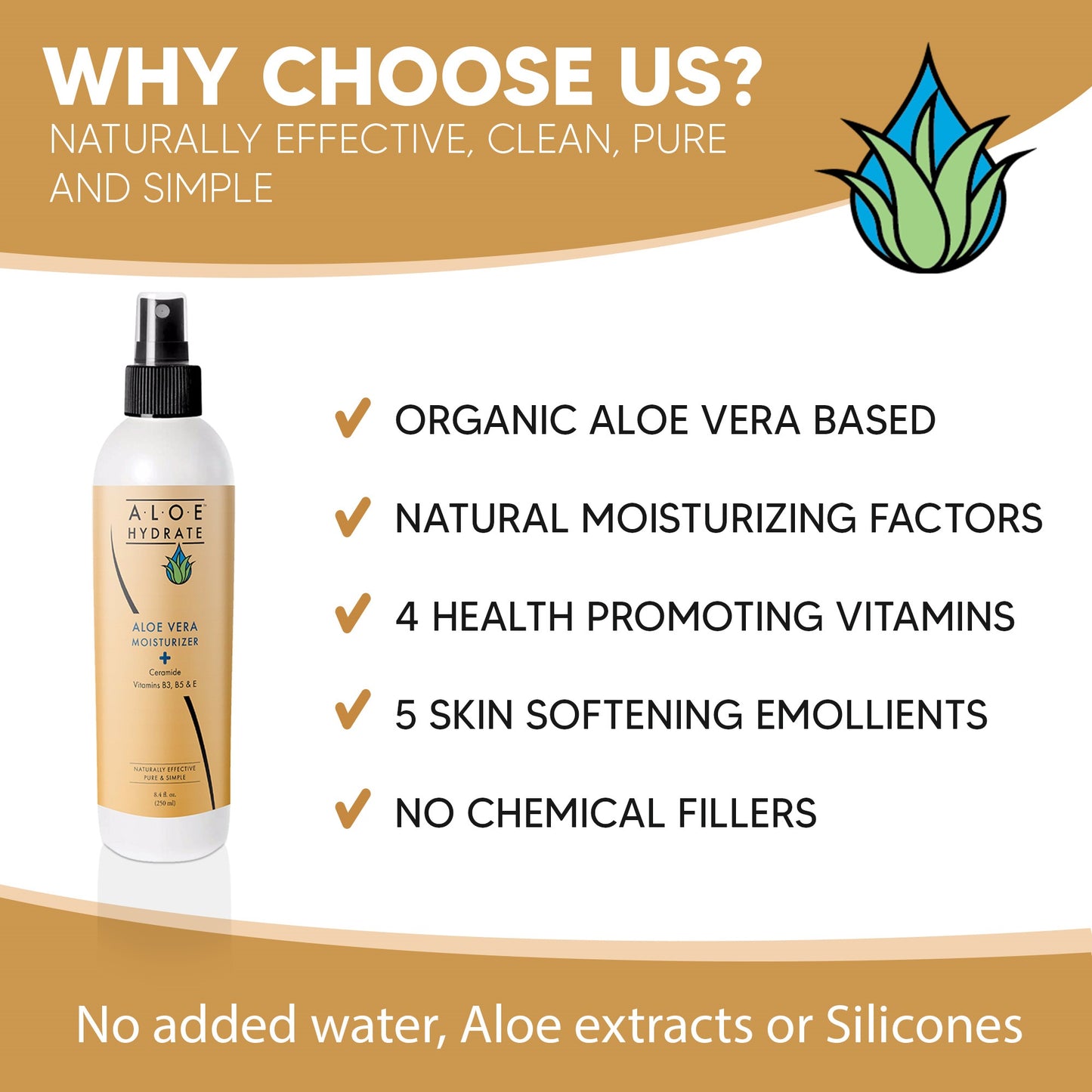 AloeHydrate AVM Body Spray; Non-Greasy Moisturizing Body Lotion