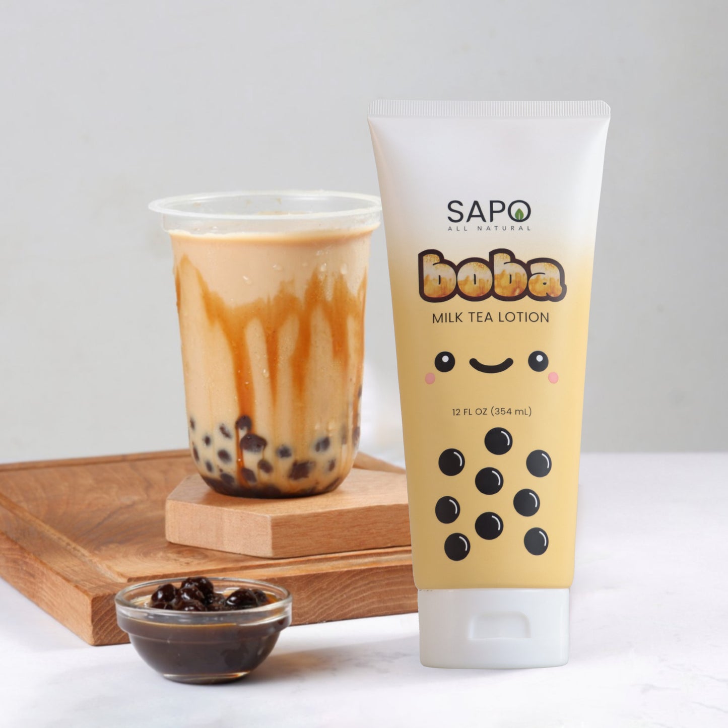 Sapo Boba Milk Tea Body Lotion – Hydrating Moisturizer with Aloe,
