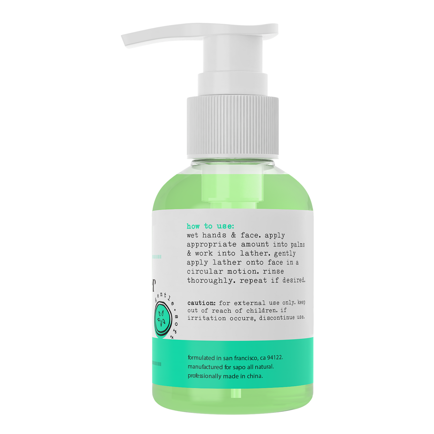 Sapo Cucumber Face Cleanser – Hydrating Gel Wash with Aloe, Coconut